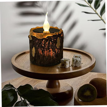 Sosoport Solar Garden Decorative Light Wood Grain Landscape Lighting Solar Powered Outdoor Led Lamp