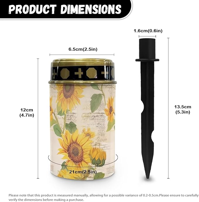 Solar Lights Outdoor Waterproof, Vintage Sunflowers Landscape Lighting Outdoor Solar Lights for Outside Solar Garden Lights for Pathway, Walkway, Patio, Yard, Lawn