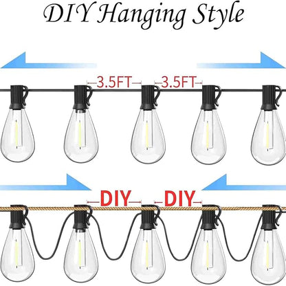 smareal 60FT Outdoor String Lights, LED Patio Lights with 16+1 Shatterproof S11 Edison Bulbs,Waterproof Hanging Lights for Backyard Deck Porch Party Decor Commercial Use 2700K