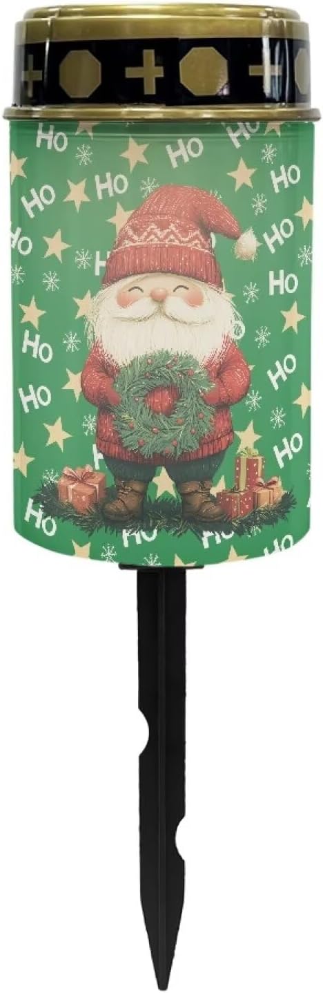 Santa Claus Solar Garden Stake Lights Outdoor Waterproof Landscape Lights Flameless Home Decorative Lights LED Lantern Christmas Party Decor