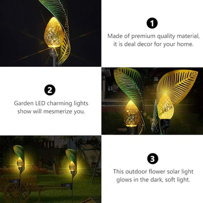 Solar Garden Lights Solar Pathway Lights Solar Garden Leaf Stake Lights Pathway Markers Landscape Lights Solar Garden Lawn Lights for Lawn Patio Yard Walkway