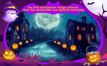 LED Solar Pumpkin Head Ground Light, Halloween Outdoor Atmosphere Decoration lamp, Cute Resin Pumpkin Head Courtyard Landscape Lights.