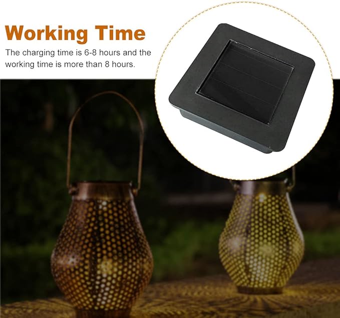 iayokocc Battery Box, Solar Lantern Light Replacement Top for Outdoor Hanging Lanterns, Square Solar Lamp Led Accessories for Garden Patio Walkway Yard(Size:2pcs)