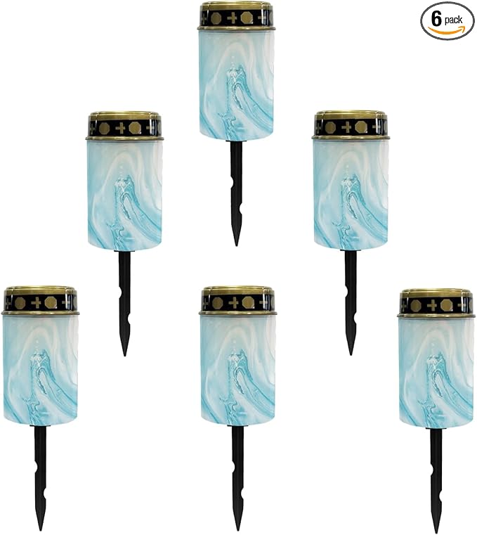 Blue Marble Solar Stake Lights Outdoor Garden Lights Pathway Lights Waterproof Landscape Lighting for Yard Patio Driveway Walkway Pretty Spotlights,Warm White