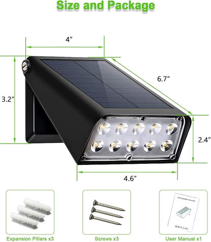 Solar Lights Outdoor with Lights Reflector&2 Lighting Modes, Solar Security Spot Lights 90° Adjustable, IP65 Waterproof Solar Powered Wall Lights for Garden/Patio/Yard/Deck/Pool Area, 8-Pack