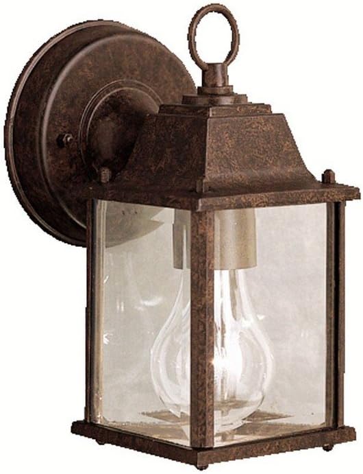 Kichler Barrie 8.5" 1 Light Outdoor Wall Light with Clear Beveled Glass in Tannery Bronze | Lumora