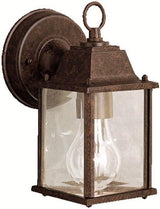 Kichler Barrie 8.5" 1 Light Outdoor Wall Light with Clear Beveled Glass in Tannery Bronze | Lumora
