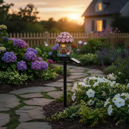 Solar Pathway Lights Outdoor, Waterproof Christmas Solar Lights for Yard, Garden, Patio, Pathway Decor, Warm LED Solar Powered Path Light for Landscape Lighting, Energy Saving Holiday Decoration, Pink