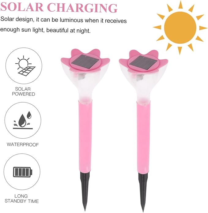 DOITOOL 6pcs Solar Pathway Lights Outdoor Decorative Flower Stakes Led Garden Lights for Lawn Patio Walkway and | Lumora