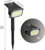 LANSOW Solar Spot Lights Outdoor, [4 Pack/76 LED] 2-in-1 Solar Landscape Spotlights, 3 Modes IP65 Waterproof Dusk | Lumora