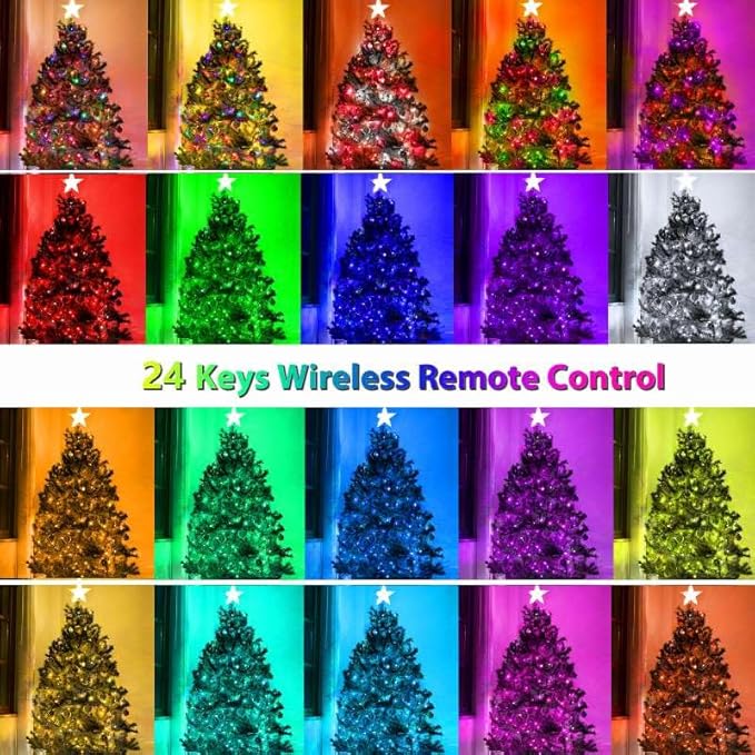Albelt Smart Color Changing Christmas Lights, Christmas Decoration Lights with Remote & Timer, 66 FT 200 LED RGB Twinkle Fairy String Light Waterproof for Indoor Outdoor Valentines Xmas Tree Decor