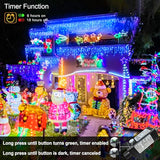 Blue Christmas Lights Outdoor Icicle Lights for Outside House 66ft 640 LED