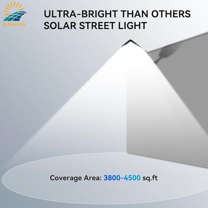 10000W Pro Large Solar Street Lights Outdoor with Thickened Shell, Commercial Grade Street Light Dusk to Dawn, Motion Sensor Solar Security Flood Light Waterproof for Yard, Driveway, Parking - 1 Pack