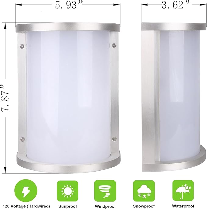 LIT-PaTH LED Bulkhead Light, Exterior Wall Light Fixture, 12.5W, 950 Lumen, 3000K Warm White, Aluminum, Outside | Lumora