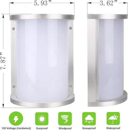 LIT-PaTH LED Bulkhead Light, Exterior Wall Light Fixture, 12.5W, 950 Lumen, 3000K Warm White, Aluminum, Outside Wall Sconce Lighting for Porch Patio Entryway