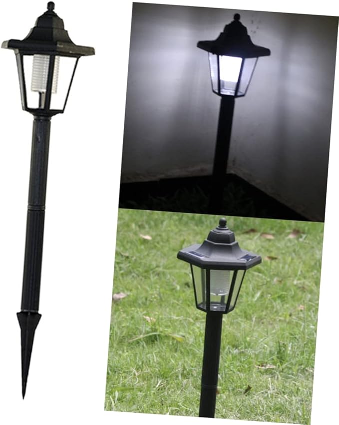 DOITOOL 2 Pcs Solar Powered LED Pathway Lights Hexagonal Outdoor Garden Lawn Landscape Lighting White Light for Patio Walkway