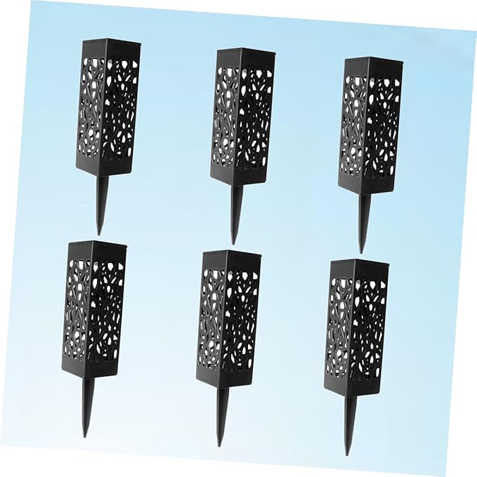 8 Pcs Solar Pathway Lights Outdoor Hollow Ground Design Lawn Lamps with White LED Easy Install Solar Lawn Lighting for Garden Driveway Auto Off Light Sensor