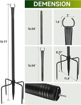 String Light Poles for Outside 4 Pack, 10ft Metal Outdoor String Light Poles for Deck - Ideal for Patio, Garden | Lumora