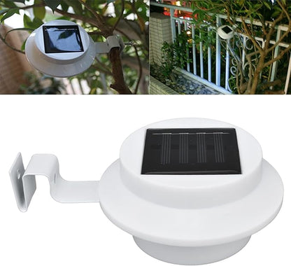 White Solar Powered Gutter Lights, Solar Gutter Lights Outdoor Decorative Waterproof Led Fence Lamp for Lighting Railing Outside Wall Deck Garden Path Backyard Sidewalk Yard Patio