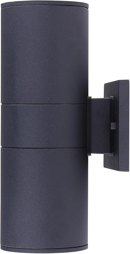 Canarm Baylyn 2-Light Outdoor Wall Sconce, Black Finish Up/Down Light, Easy Install Durable Wet-Rated Outdoor Lighting for Porch, Patio, Entryway or Garden