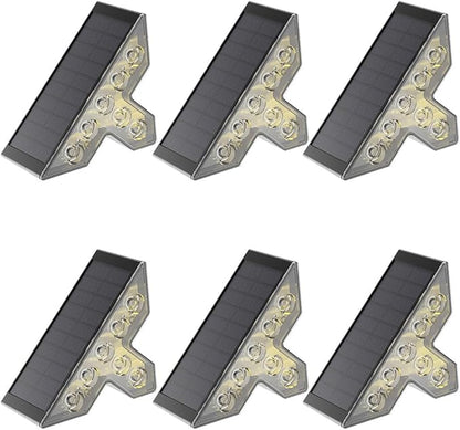 Solar Stair Lights Outdoor Waterproof 3000K, Triangle LED Step Lights for Outside, Solar Powered for Steps, Deck, Patio, Yard, Garden, Porch, Pathway, IP65 Outdoor Lighting Decor (Warm White, 6 Pack)