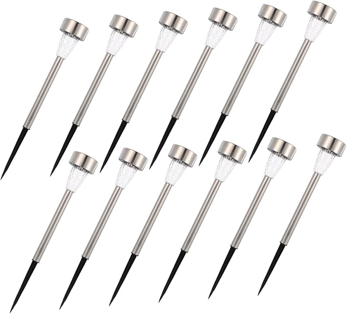 VICASKY 12pcs Solar Powered Landscape Lights for Pathway Solar Lawn Lights Easy to Install Garden Decor