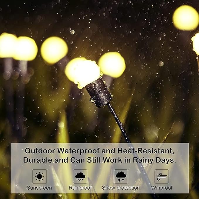 ANTQUE (2 Pack 16 LED Firefly Light, New Upgraded Swaying Starburst Solar Garden Lights, Vibrant Waterproof Outdoor Lights for Yard Patio Pathway Decoration