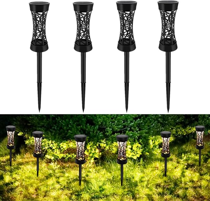 4 Pack Solar Pathway Lights Outdoor, Solar Landscape Garden Lights, Decorative Solar Lights Waterproof Garden Lamps for Patio Yard Driveway Lawn