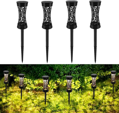 4 Pack Solar Pathway Lights Outdoor, Solar Landscape Garden Lights, Decorative Solar Lights Waterproof Garden Lamps for Patio Yard Driveway Lawn