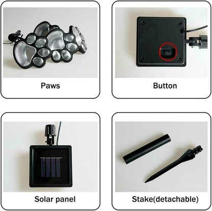 Generic Paw Print Solar Light, Outdoor, Warm Light, Waterproof, 4 in 1, Pathway Lighting for Patio, Lawn, Yard
