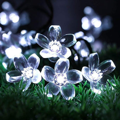 FULLBELL LED Lights for Bedroom Flower String Lights 33 Feets 100 LED Memory String Lights Indoor Outdoor Fairy Lights Bedroom Wedding Party Wall Home Decor Tiktok Trends Items (White)