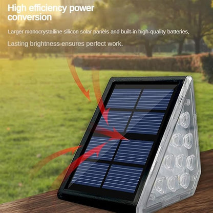 Solar Step Lights, Stair Fence Triangle Lights IP67 Outdoor Waterproof LED Deck Light for Garden Yard Patio, Porch, Front Door, Outside, Pathway, Warm White 6 Pack