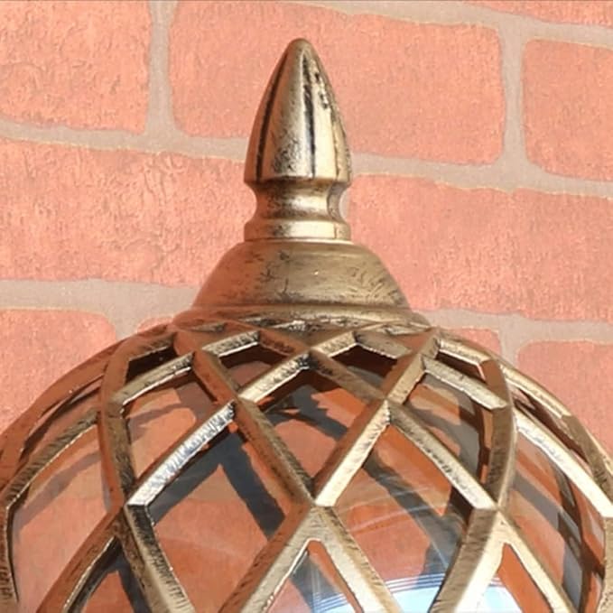 European Retro Style Outdoor Waterproof Wall Lamp,Die- AlumiExpression artistique m Light,Transparent Spherical s | Lumora