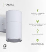 ASD 1 Light Outdoor Wall Light Fixture | 60W E26 Bulb Socket 120V ETL Cylinder Up Down Lights | | Lumora