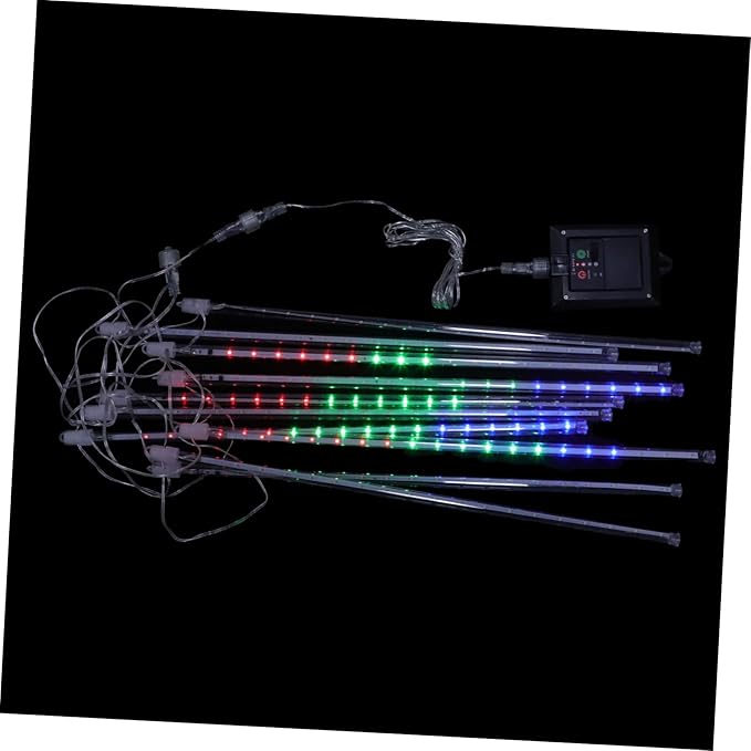Angoily 1set Solar Shower Lights Tube Led String Lights for Outdoor Decoration for Christmas Weddings and Parties Remote Control