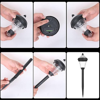 Solar Lights Outdoor 4 Pack Solar Pathway Lights Outdoor Waterproof LED Landscape Lights Solar Powered Outdoor Lights Solar Garden Lights for Pathway Walkway Yard