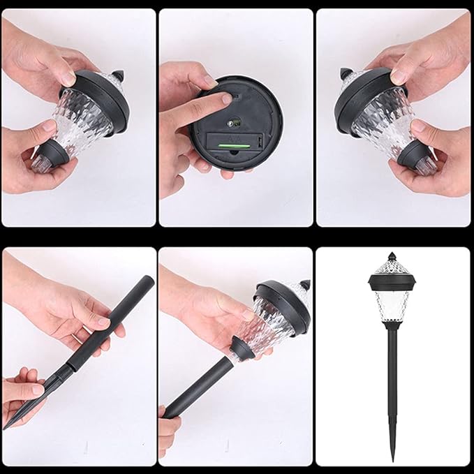 Solar Lights Outdoor 4 Pack Solar Pathway Lights Outdoor Waterproof LED Landscape Lights Solar Powered Outdoor Lights Solar Garden Lights for Pathway Walkway Yard