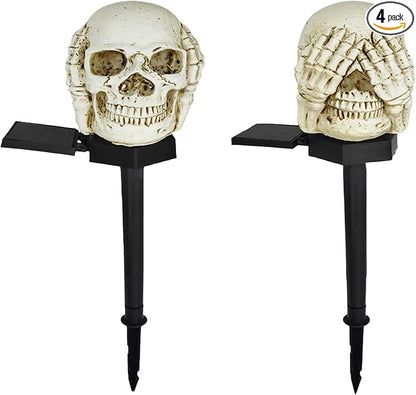 Skeleton LED Solar Light - Spooky Halloween Decoration for Garden, Yard Path, Yard Waterproof Outdoor Solar Light Party Decoration 2 Pack (55)