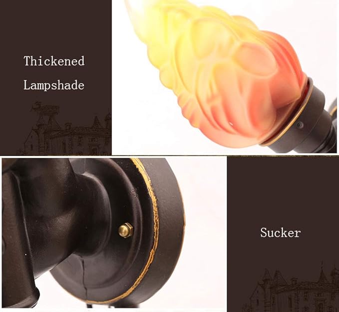 Creative Torch Hand Light Restaurant Cafe Bar Plug in/Wall Mount Wall Fitting Bracket Light Wall Lamp Porch Aisle Stair Bedroom Living Room Outdoor Garden Light Wall Lamp Sconce