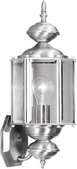 Livex Lighting 2006-91 Outdoor Wall Lantern with Clear Beveled Glass Shades, Brushed Nickel | Lumora