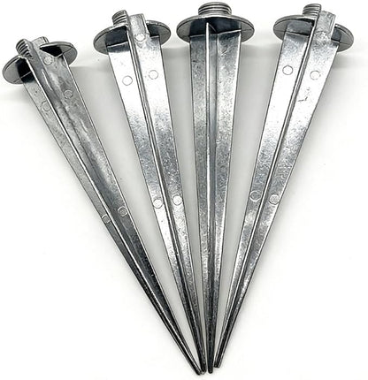 4pcs 6.5 Inches Reinforced Ground Spikes Landscape Lighting Stake Solar Lights Spike Die-cast Aluminum Lights Replacement Stakes Ideal for Solar Pathway Lights Garden Lights Torch Lights (Aluminum)