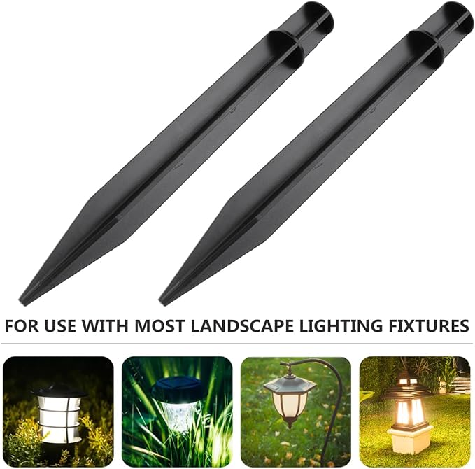 DOITOOL Ground Spike Lawn Lamp Insert 8.26In Landscape Lighting Stake for Outdoor Path Lights Yard Garden Decoration