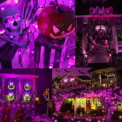 87.8FT 240 LED Linkable Purple Halloween Lights String Outdoor Plug In