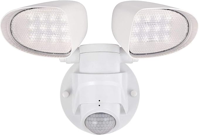 Westinghouse 6364200 Two-Light 18 Watt LED Outdoor Security Wall Light with Motion Sensor, White Finish with Acrylic Lens