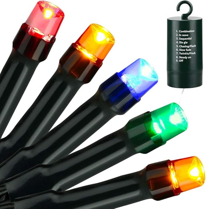 Toodour Battery Christmas Lights, 68.9ft 200 LED Christmas String Lights with 8 Twinkle Modes, Timer, Waterproof Battery Operated String Light for Home, Party, Holiday, Xmas Decor - Multicolor