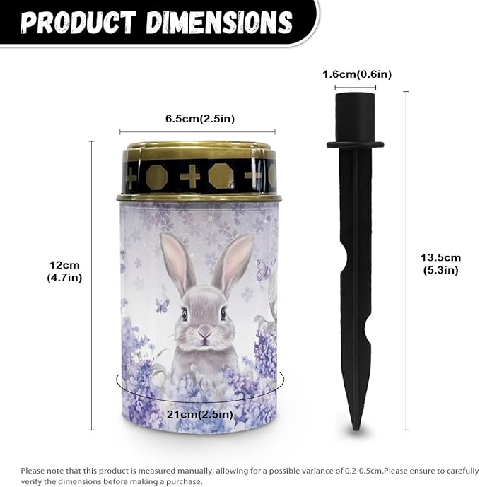 Rabbit Floral Solar Cemetery Grave Decorations, Waterproof Memorial Cemetery Decorations - Outdoor Path Light | Lumora