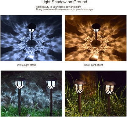 EXCMARK 10 Pack Solar Lights Outdoor Decorative, Solar Pathway Lights Outdoor, Solar Powered Garden Yard Lights for Walkway Sidewalk Driveway. (Black, Cool White)