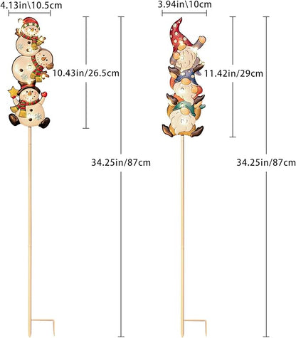 Tryme Solar Christmas Lights - Snowman Solar Lights Outdoor Gnome & Snowman Decorations, Garden Gifts for Yard, Lawn, Patio