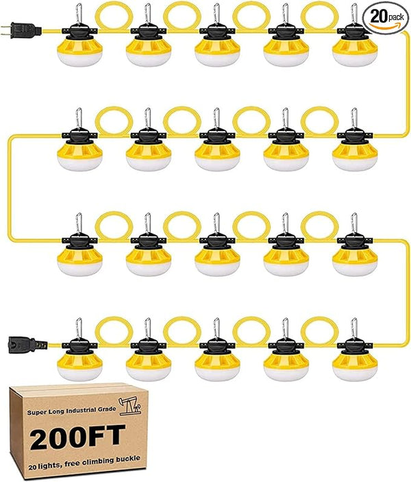 200FT Construction LED String Lights, Industrial Grade Best for Construction Sites, Renovation, Patio, Mine cave | Lumora