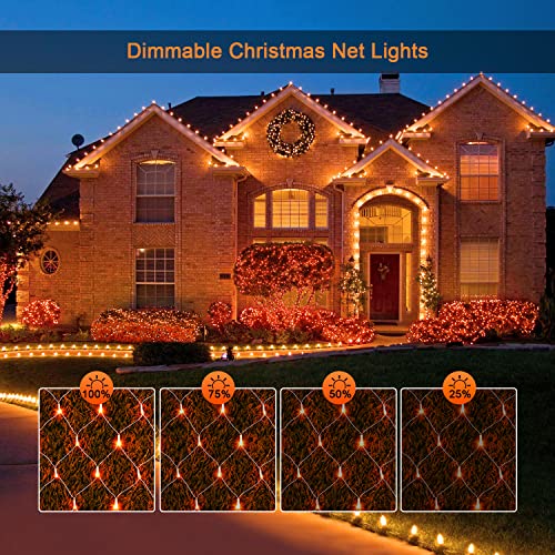 JMEXSUSS 360 LED Orange Net Lights
